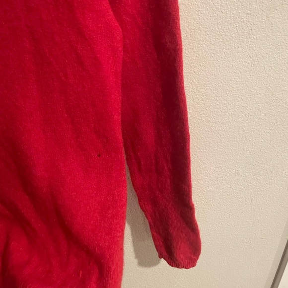 Ellen Tracy cashmere sweater red v-neck pullover size Small - Picture 7 of 8